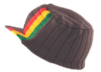 Nayt Men's Jamaica Rasta Stripe Flat Top Knit Visor Beanie Jeep Cap …