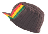 Nayt Men's Jamaica Rasta Stripe Flat Top Knit Visor Beanie Jeep Cap …