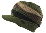 Nayt Rasta-Inspired Patterned Woven Beanie with Bill