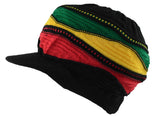 Nayt Rasta-Inspired Patterned Woven Beanie with Bill