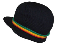 Nayt Rasta-Inspired Patterned Woven Beanie with Bill