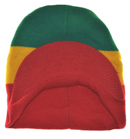 Nayt Men's Jamaica Rasta Stripe Flat Top Knit Visor Beanie Jeep Cap …