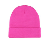 Nayt Long Solid Plain Beanie Knit Hat