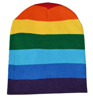 Nayt Cuffless Beanie Knit Hat Rainbow