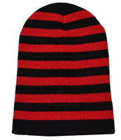 Nayt Men's Stripe Beanie Red Black