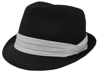 Kenny K Men's Fedora Black with White Band