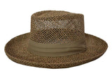 Nayt Men's Straw Gambler Hat Natural With Elastic Band