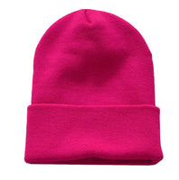 Nayt Long Solid Plain Beanie Knit Hat