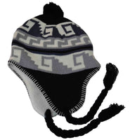 Nayt Men's Peruvian Helmet Style Earflap Strings Beanie Knit Hat