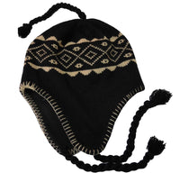 Nayt Men's Peruvian Helmet Style Earflap Strings Beanie Knit Hat