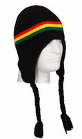 Nayt Men's Peruvian Helmet Style Earflap Strings Beanie Knit Hat