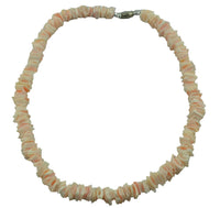 Tiger Smile Real Chips Puka Shell Necklace 18"