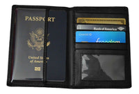 Nayt™ Passport Sized ID Credit Card Holders Travel Leather Pouch Pocket Wallet Black