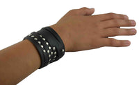 Tiger Smile Leather Studded Bracelet Black